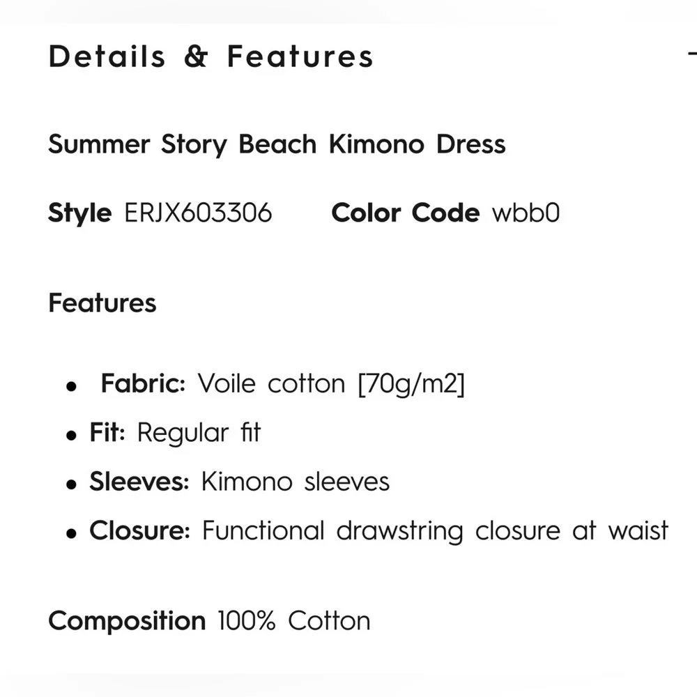 NWT Roxy Summer Story Beach Kimono Dress - Picture 9 of 9
